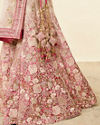 Berry Pink Floral Embroidered Lehenga image number 3